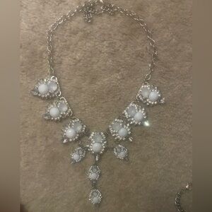 Chic Silver and White Necklace